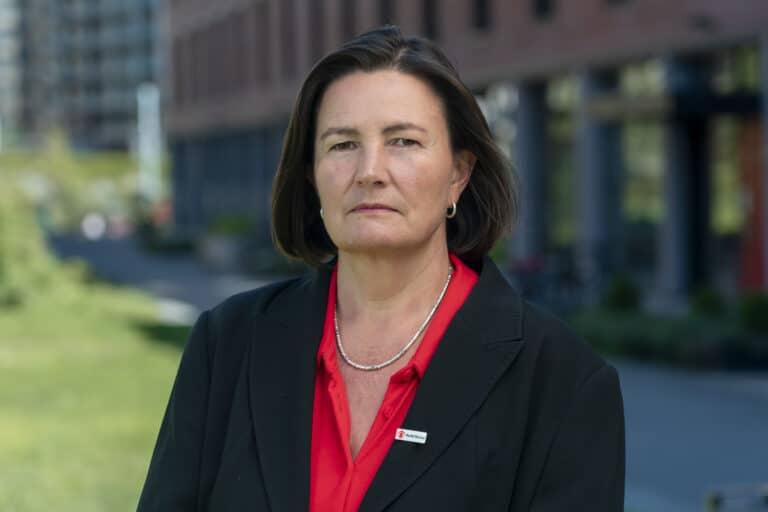 Pressefotografi av Henriette Westhrin, generalsekretær i Redd Barna