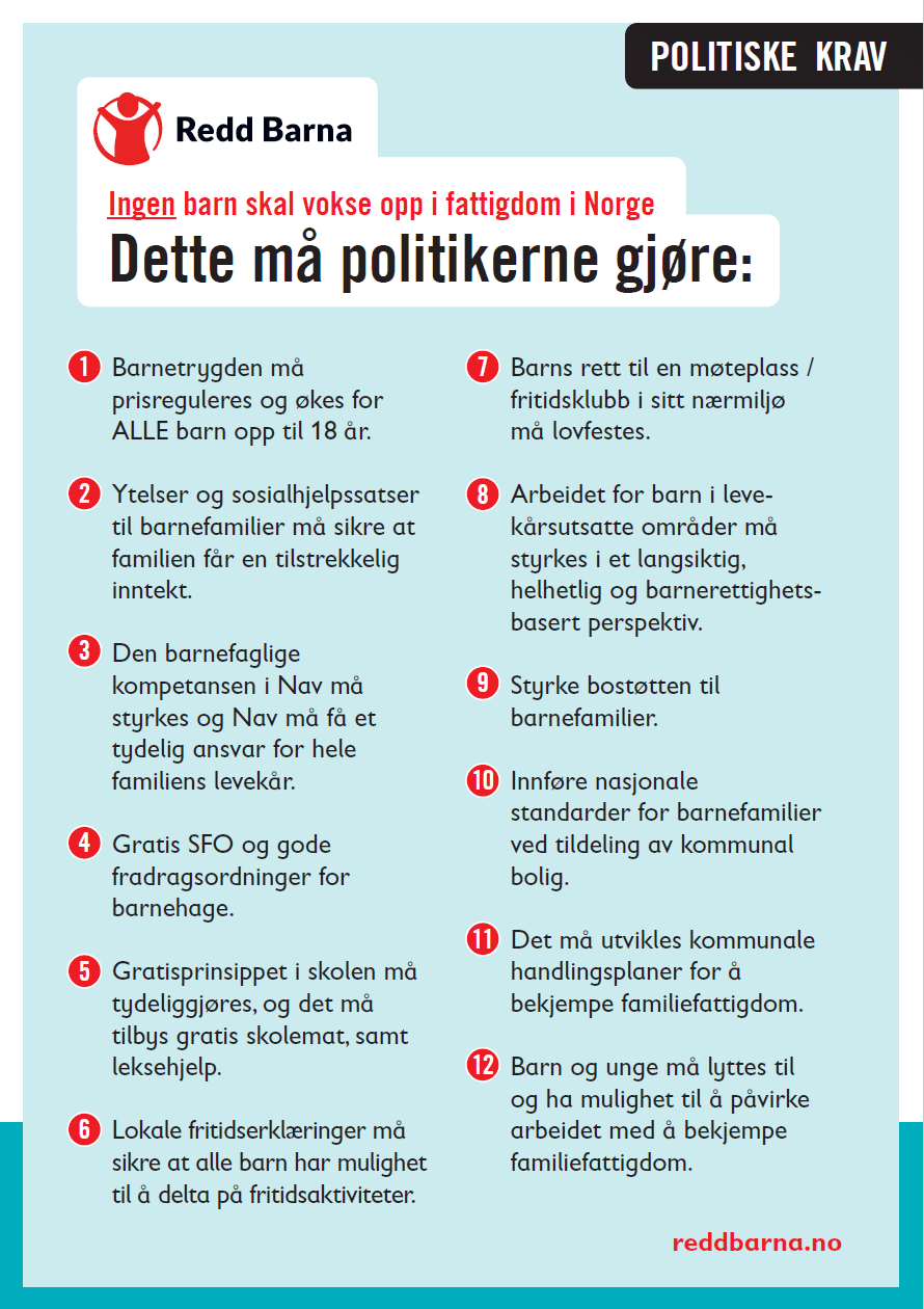 Redd Barnas krav til politikere