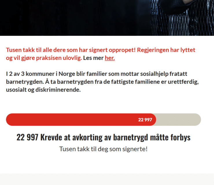 Vi vant! Endelig skal de fattigste familiene i Norge også få barnetrygden sin.
