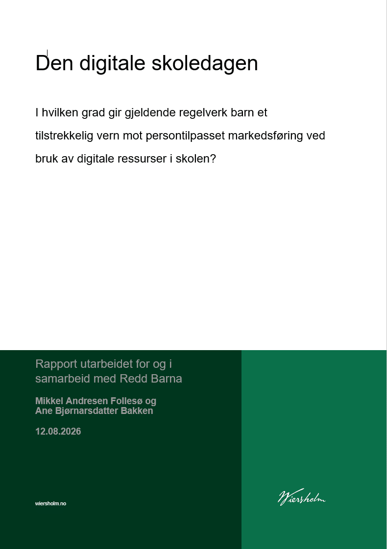 Forsiden på rapporten: Den digitale skoledagen