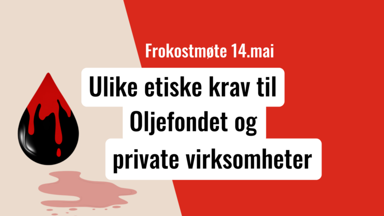 Banner med illustrasjon av en dråpe olje med blod på.