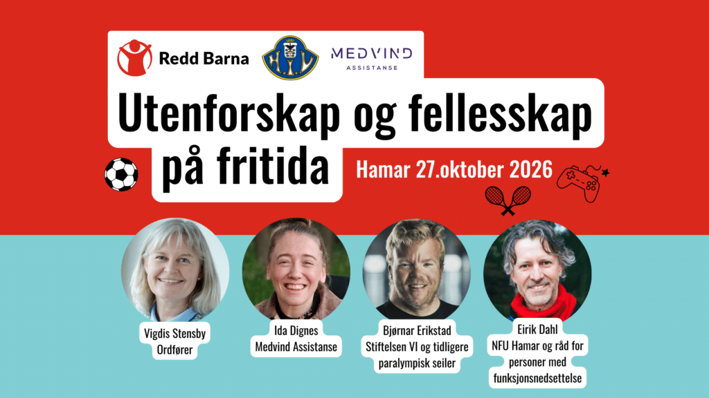 Banner med bilde av vigdis stensby ordfører, Ida dignes fra medvind assistanse, Bjørnar Erikstad fra stiftlsen Vi og Eirik Dahl fra NFU Hamar