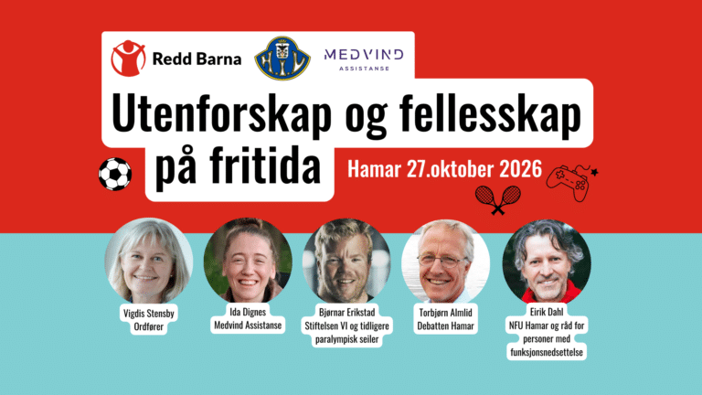 Banner med bilde av vigdis stensby ordfører, Ida dignes fra medvind assistanse, Bjørnar Erikstad fra stiftlsen Vi og Eirik Dahl fra NFU Hamar