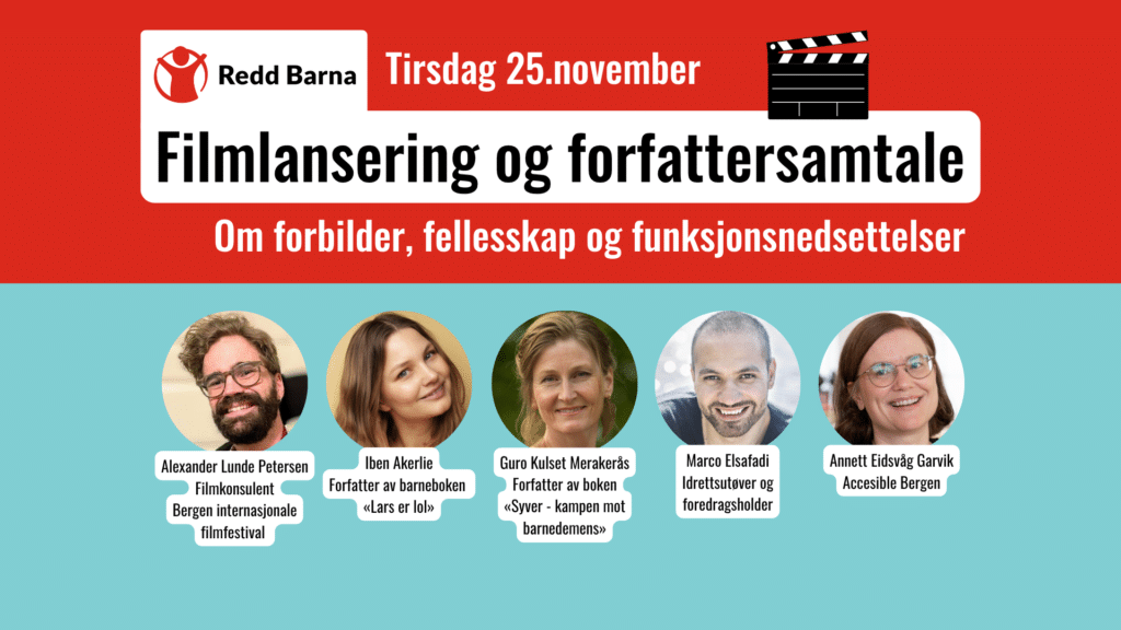 Banner med bilde av Alexander Lunder Petersen, Iben Akerlie, Guro Kulset Merakerås, Marco Elsafadi og Annett Eidsvåg Garvik