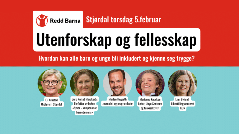 Banner med bilde av Eli Arnstad, Guro Kulset Merakerås, Morten Hegseth, Marianne Knudsen og Linn Bylund.