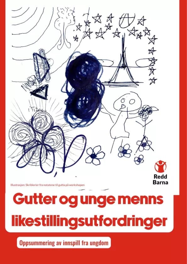 Rapportforside med barnetegning