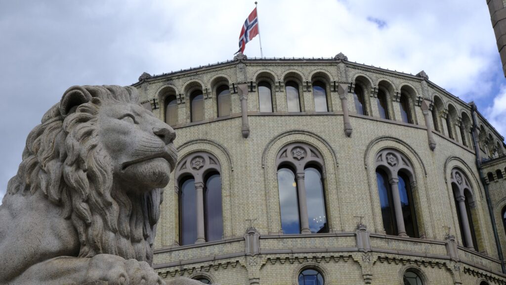 Stortinget med det norske flagget vaiende i toppen. Redd Barna har jobbet for mange politiske gjennomslag for barn. 