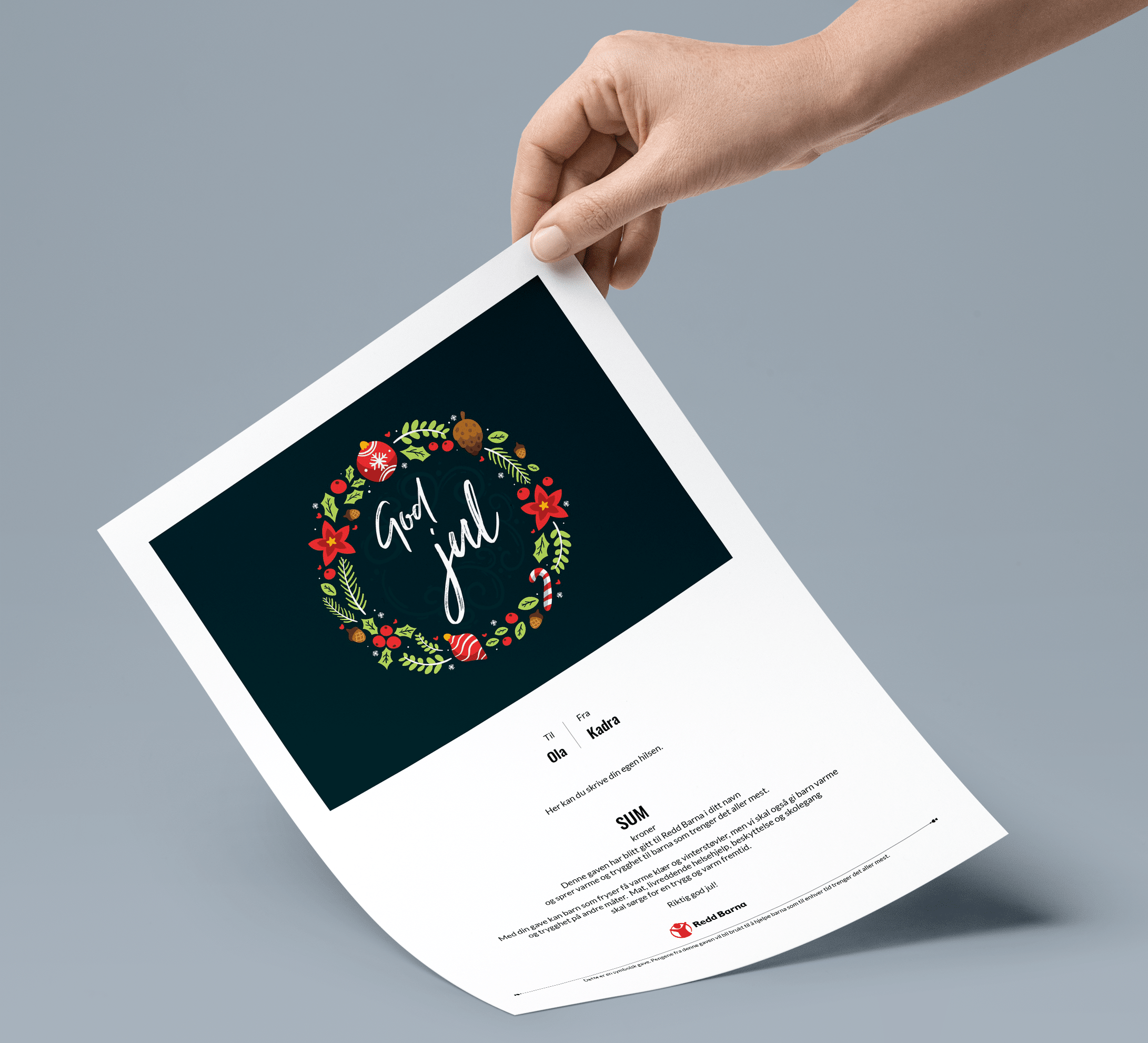 God Jul Gavekort Gave Med Mening Redd Barna Nettbutikk
