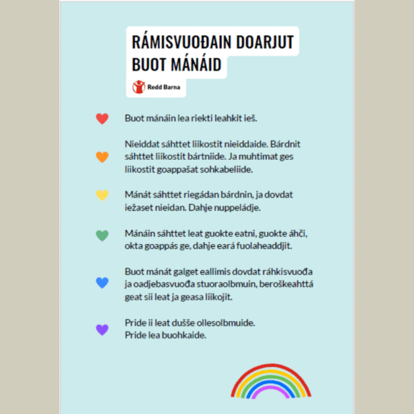Bilde av pride-plakat nordsamisk