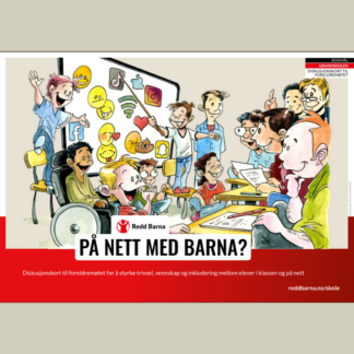 Forside av diskusjonskort til foreldremøtet "På nett med barna?"