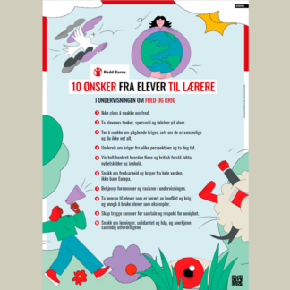 Illustrasjon av plakat med 10 ønsker fra elever til lærere
